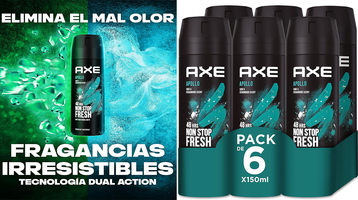 Chollo Pack x6 Desodorante Axe Apollo de 150 ml por sólo 12,49€ (-44%) ¡2,08€ cada uno!