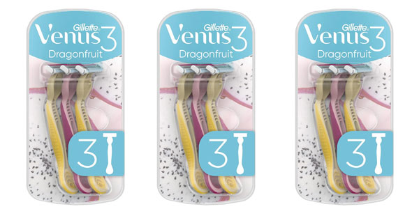 Chollo Pack 9 maquinillas desechables Gillette Venus Dragonfruit por sólo 5,98€ con oferta 3×2 (0,66€ cada una)