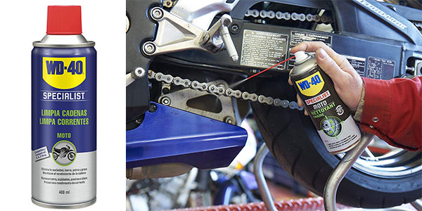 Chollo Limpiador de cadenas de moto WD-40 Specialist de 400 ml por sólo 7,25€ (-50%) ¡Grandes valoraciones!