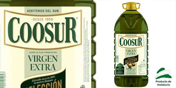 ATENCIÓN: Garrafa Aceite de oliva virgen extra Selección Especial Coosur de 5L por sólo 37,95€ en El Corte Inglés (-26%) ¡Corre!