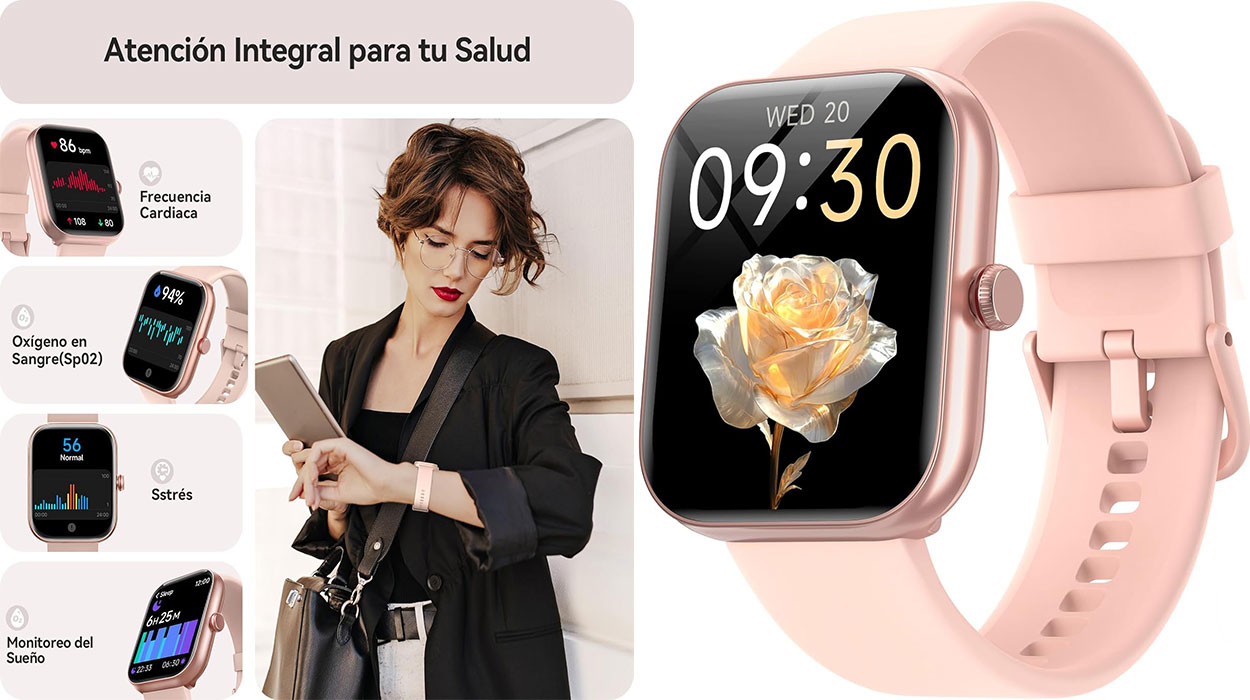 Chollo Smartwatch multideporte Gydom con frecuencia cardíaca para mujer por sólo 19,99€ con doble cupón (-75%)