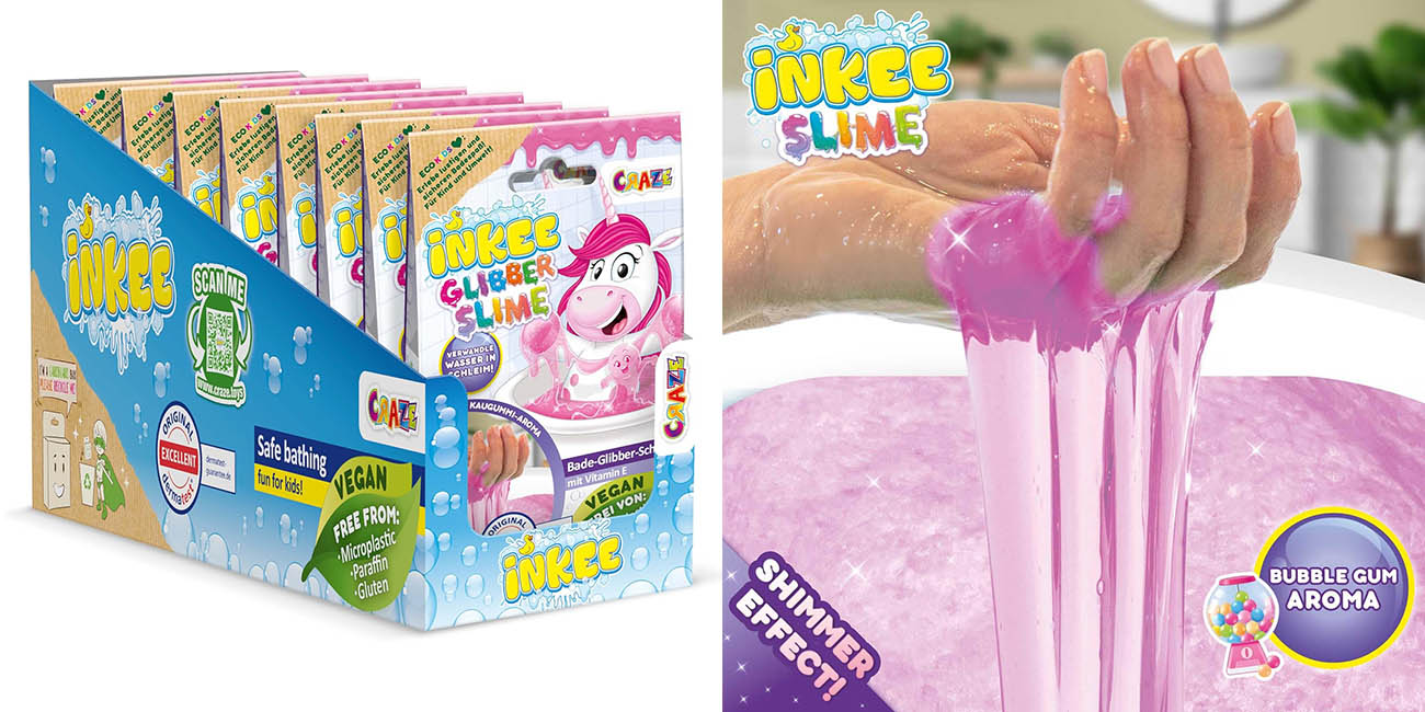 Chollo Pack x10 sobres de pasta slime Inkee para jugar durante la hora del baño por solo 41,94€ con envío gratis (Valoraciones altas)