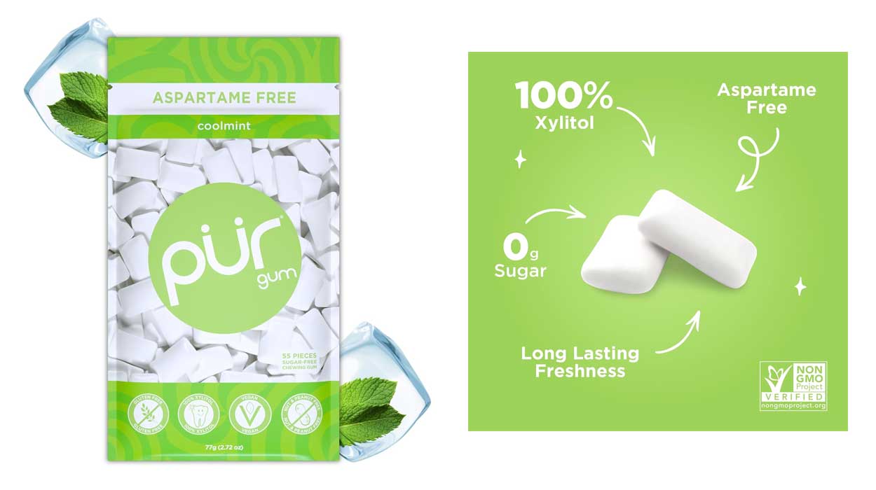 Chollo Paquete de 55 chicles naturales PUR Gum sin azúcar, gluten ni aspartamo por sólo 3,99€ ¡Top ventas!