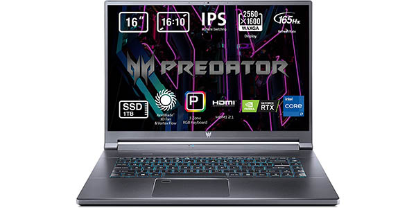 Chollo Acer Predator Triton PT516-51s de 16″ 4K (i7-11800H, 16GB RAM, 1TB SSD, RTX3070) por sólo 1.199€ (-43%)