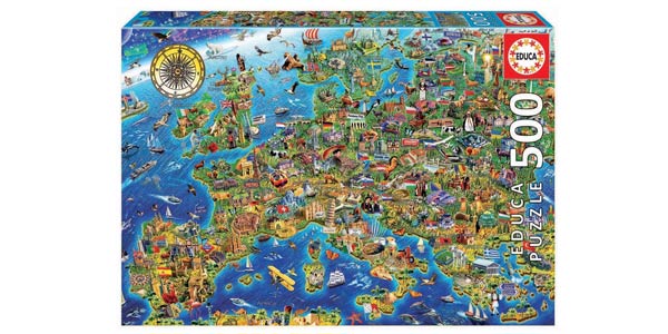 Chollo Puzle de 500 piezas mapa de Europa Educa Borrás por sólo 4,95€ (-50%) ¡Valoraciones Top!