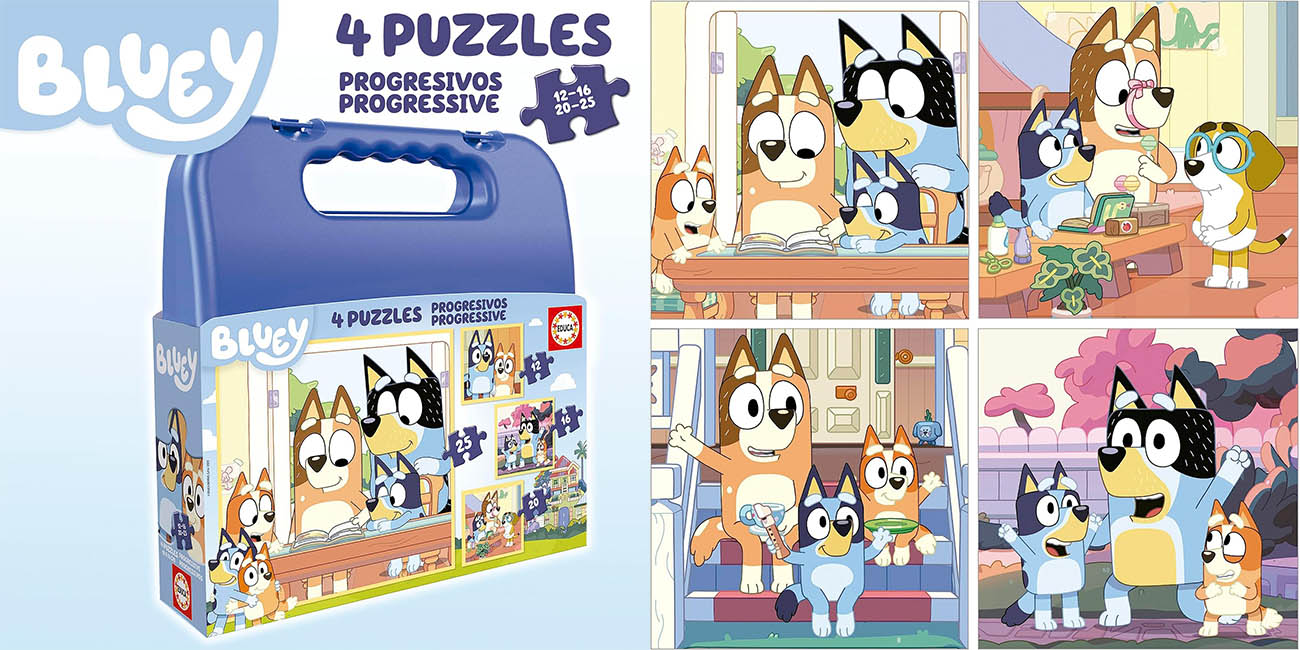 Chollo Set de 4 puzles progresivos Educa Bluey por solo 7,19€ (40% de descuento)