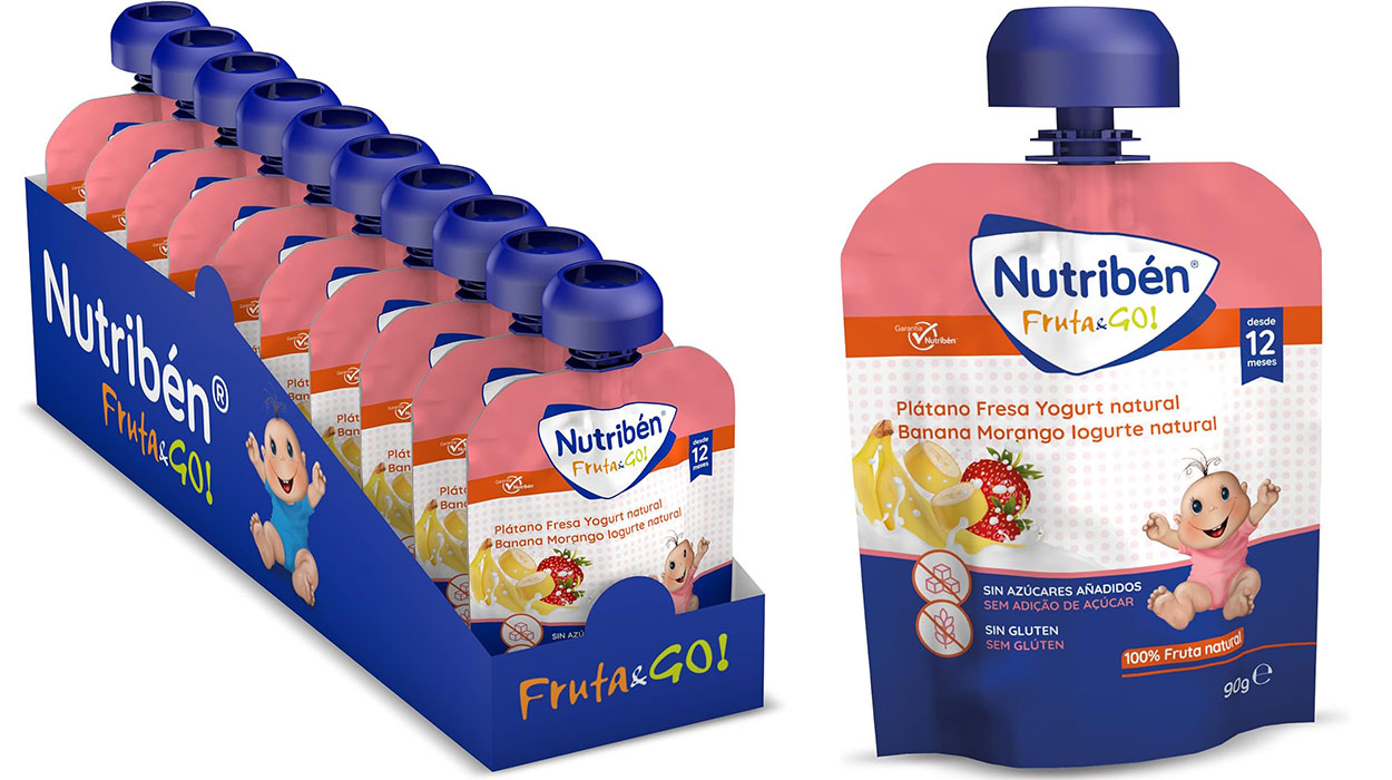 Chollo Pack de 10 bolsas de puré Nutribén Fruta & Go! para bebé por sólo 7,99€ (-39%) ¡0,79€ cada una!