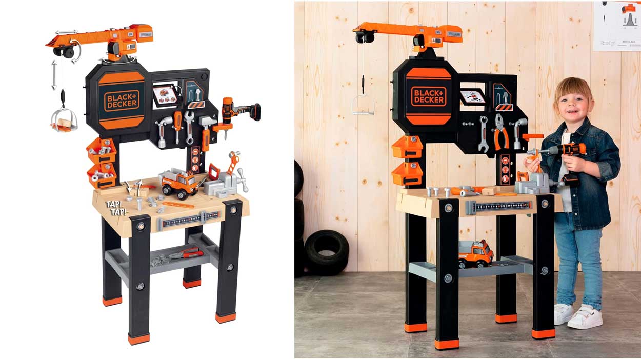 Chollo banco de trabajo de juguete Smoby Black & Decker Builder por sólo 54,98€ con envío gratis (-50%) ¡Chulísimo!