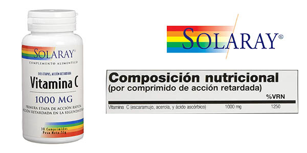 Chollazo Comprimidos Solaray Vitamina C por sólo 10,79€ (15% de descuento)