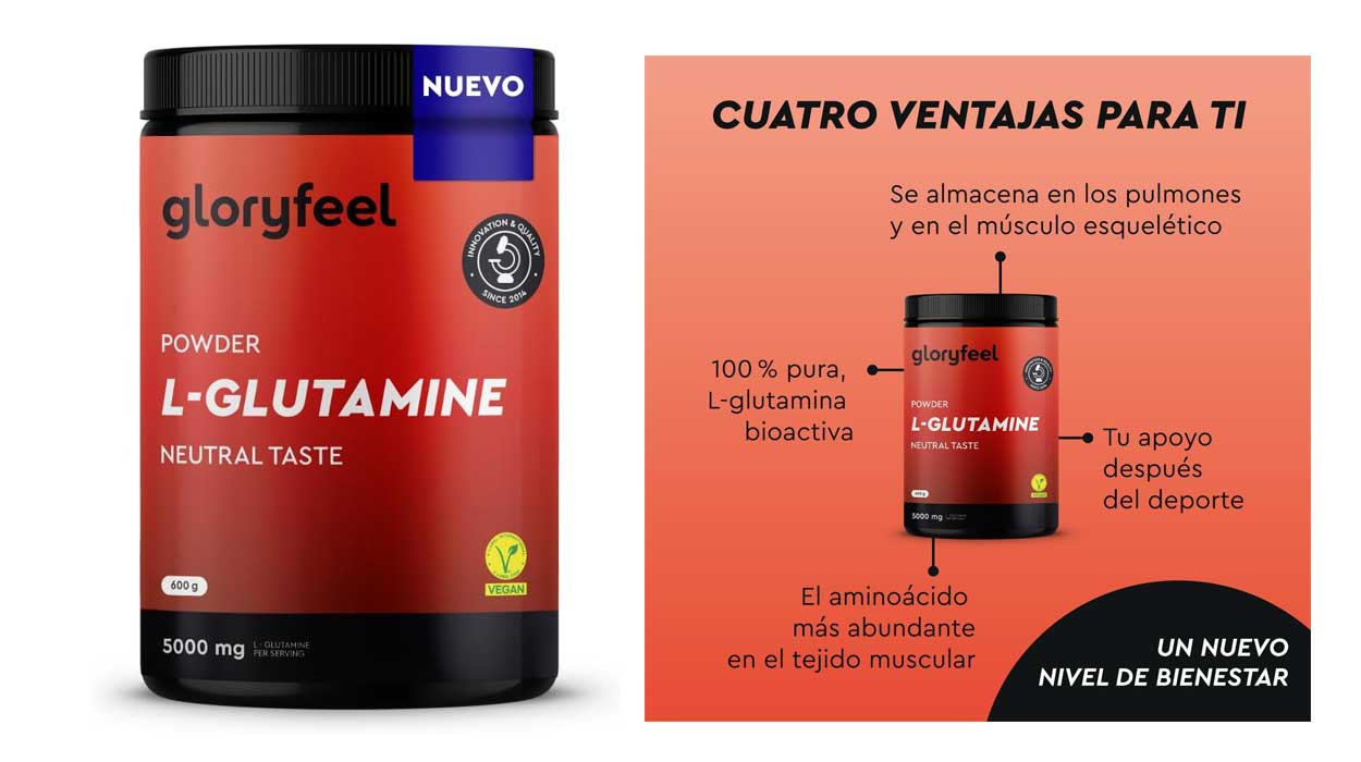 Tu apoyo después del deporte es este complemento alimenticio de L-Glutamina en polvo al mejor precio