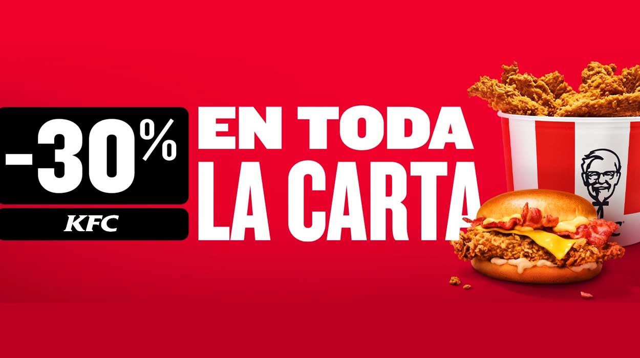 -30% en todo KFC con este código promocional