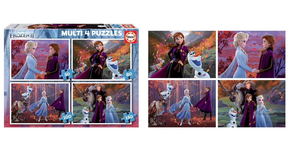 Chollo 4 Puzles progresivos Frozen 2 Multi de 50, 80, 100 y 150 piezas por sólo 7,43€ (54% de descuento)