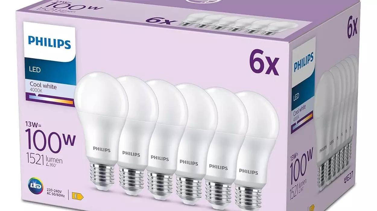 Chollo Pack x6 bombillas Philips E27 LED A60 100W por sólo 17,49€ (-35%) ¡2,91€ cada una! (imposible tan baratas en tiendas)