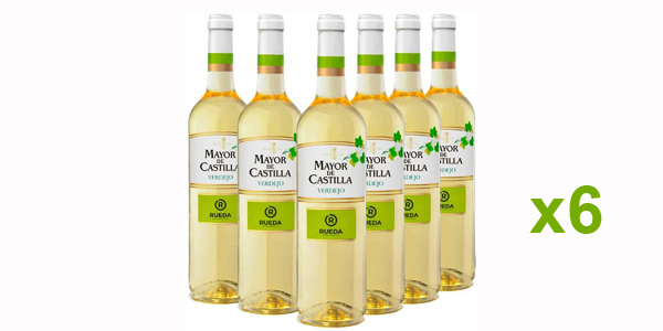 Chollo Pack x6 botellas vino blanco Mayor de Castilla Verdejo D.O Rueda por sólo 13,74€ (-35%) ¡2,29€ por botella!