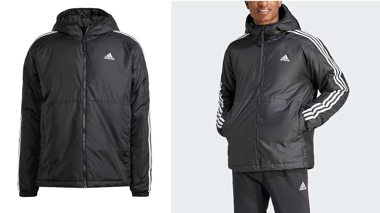 Chollo Chaqueta Adidas Essentials 3 Stripes Insulated Hooded para hombre por sólo 61,20€ con envío gratis (-32%)