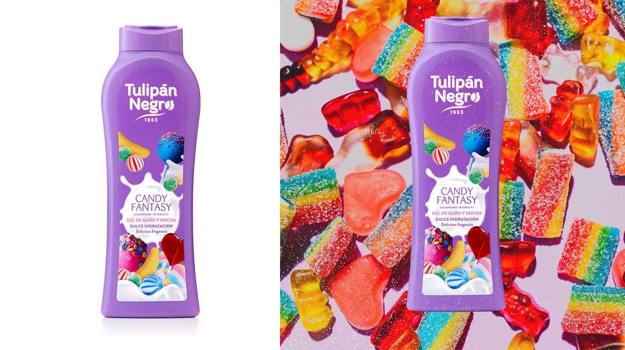 Chollo Pack x4 Gel de baño Tulipán Negro Candy Fantasy de 650 ml por sólo 5,13€ ¡1,28€ cada uno!