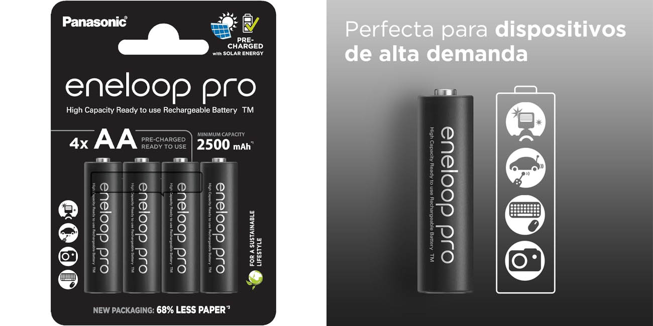 Chollo Pack 4x Pilas Eneloop Pro AA de 2.500 mAh por sólo 15,51€ (-15%). Las mejores que existen