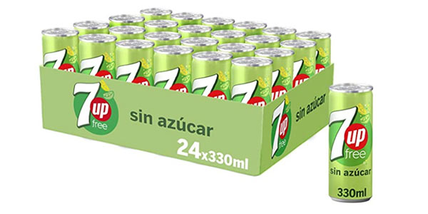 Chollo Pack x24 latas 7Up Lima Limón Sin Azúcar de 330 ml por sólo 9,94€ (-25%) ¡Sólo 0,41€ por lata!