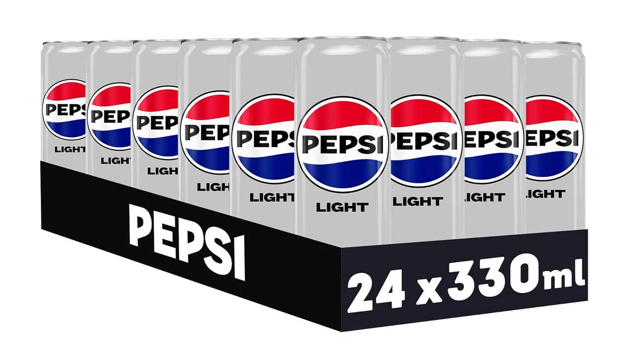 Chollo Pack x24 latas Pepsi Light de 330 ml por sólo 13,09€ (-21%) ¡0,54€ cada una!