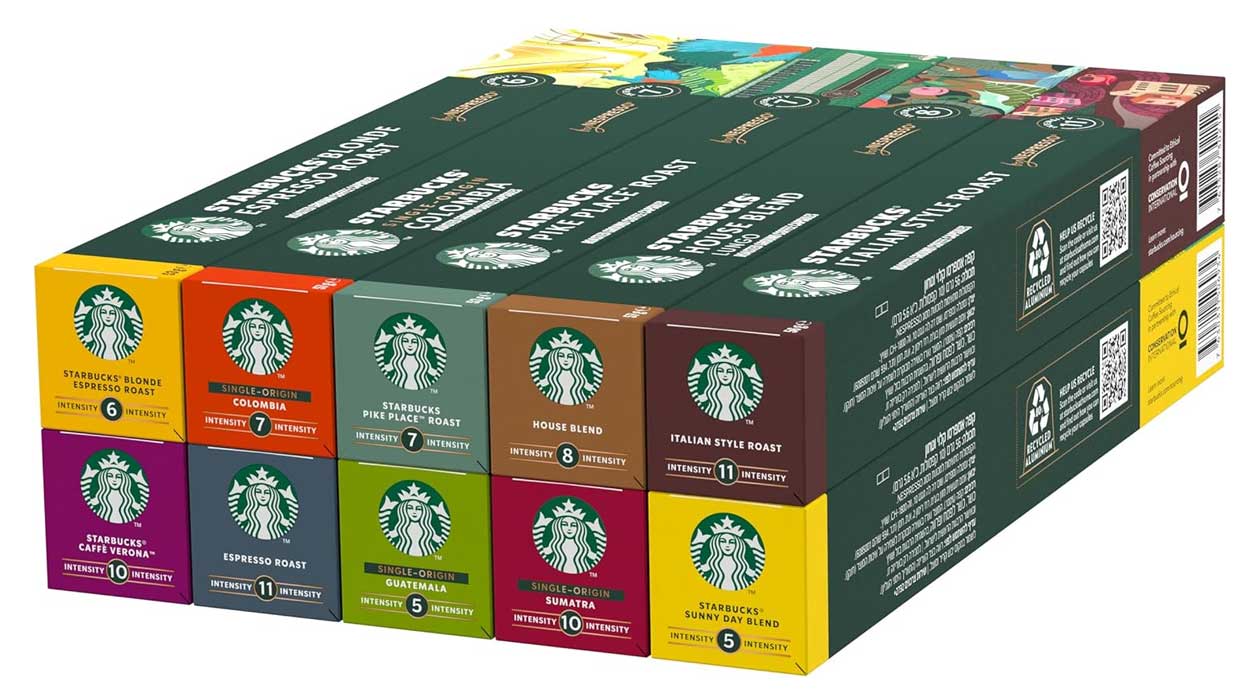 Chollo Pack de 100 cápsulas de café Starbucks Discover Variety para Nespresso por sólo 28,89€ con envío gratis (-28%)