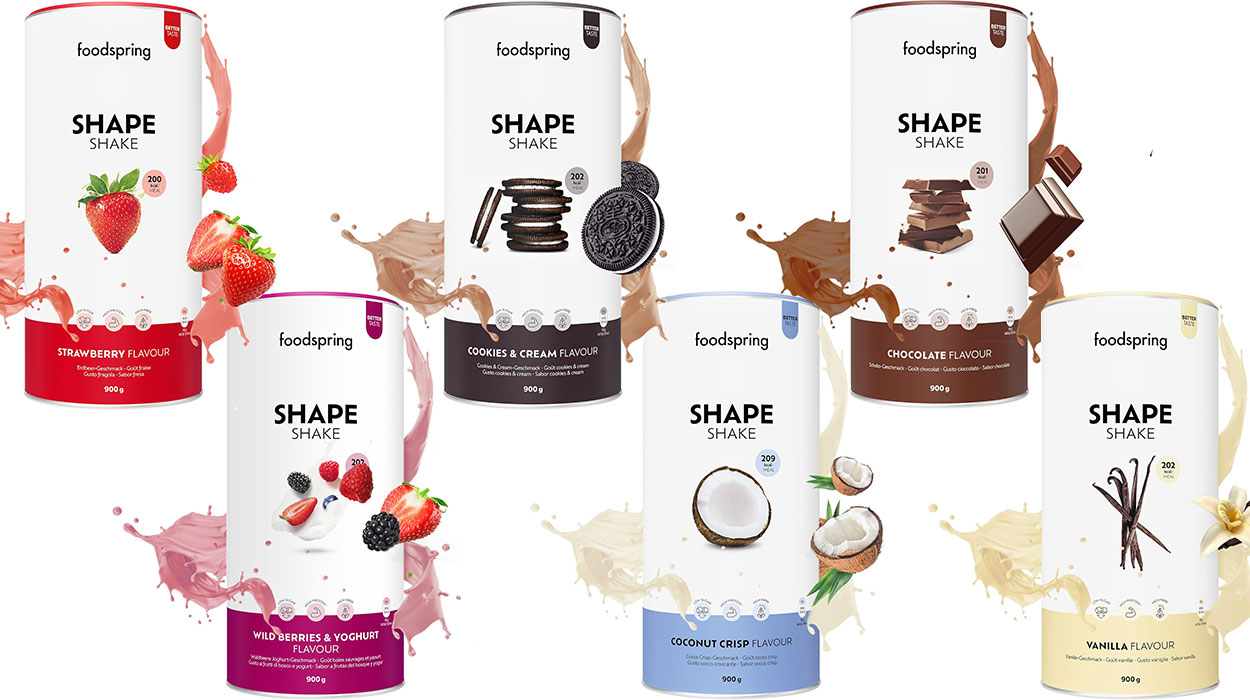 Chollo Batido completo con proteína premium Foodspring Shape Shake de 900 g en varios sabores por sólo 24,99€ (-24%)