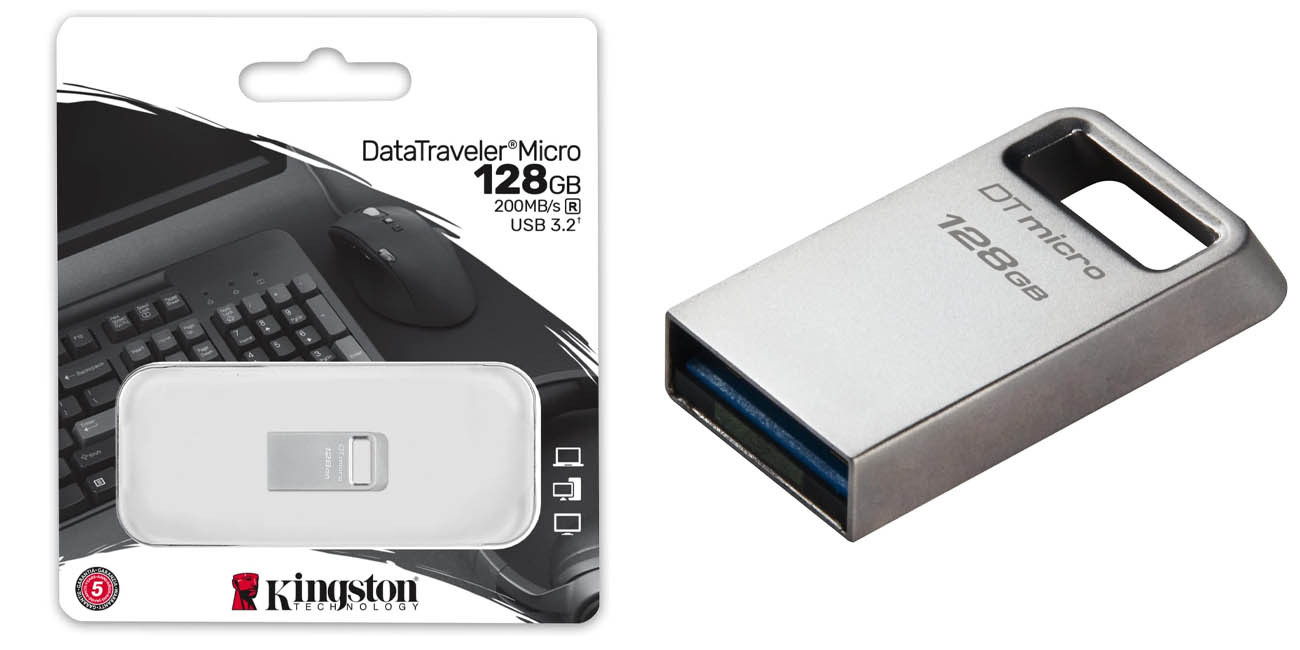 Chollo Memoria USB Kingston DataTraveler Micro de 128 GB por sólo 11,98€ (37% de descuento)