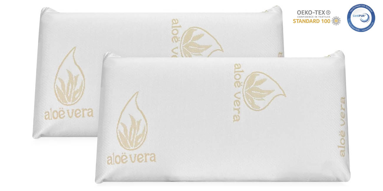 Chollo Pack x2 Almohadas viscoelásticas DUÉRMETE ONLINE con Aloe Vera de 70 x 40 cm por sólo 30,99€ con envío gratis (-28%)