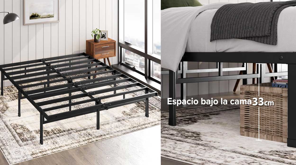 Chollo Cama Zinus Justin de 150 x 190 con espacio de almacenamiento por sólo 52,90€ (-39%)