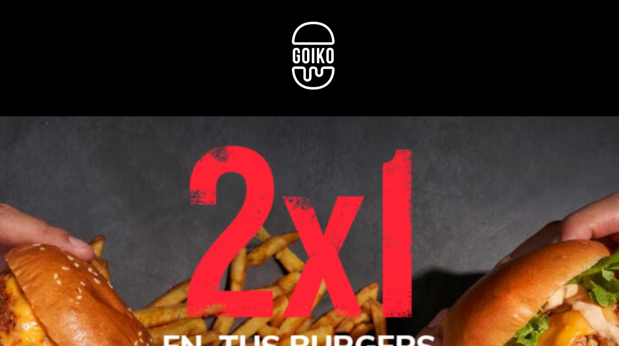 2×1 en Goiko Burgers