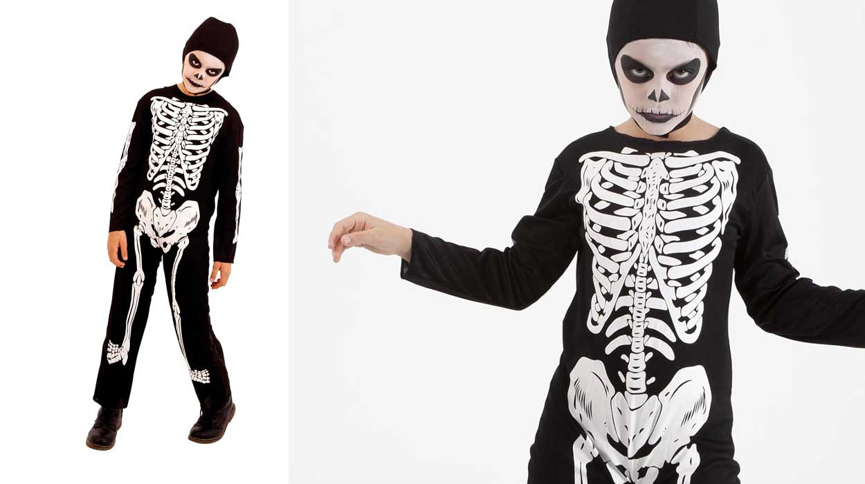 Disfraz de Esqueleto para niños (y te resuelves lo de Halloween) ¡Tan fácil que da MIEDO!