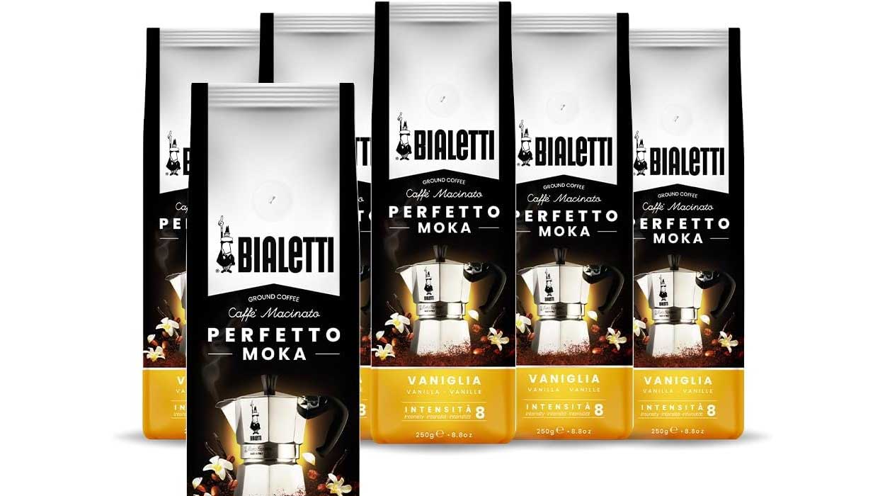 Chollo Pack x6 Café molido Bialetti Perfetto Moka Vanilla de 250 g por sólo 22,74€ (-24%)