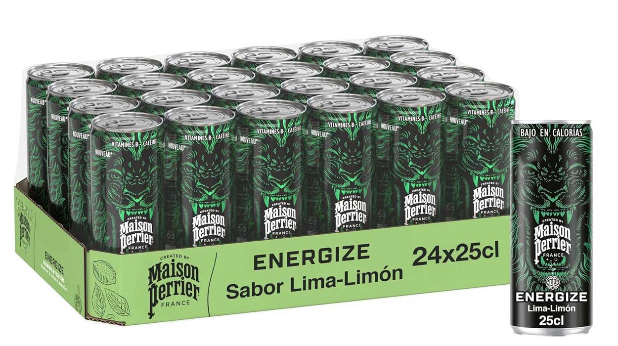 Chollo Pack x24 latas Bebida energética Maison Perrier Lima y Limón de 25 cl por sólo 19,34€ (-42%) ¡0,80€ cada una!