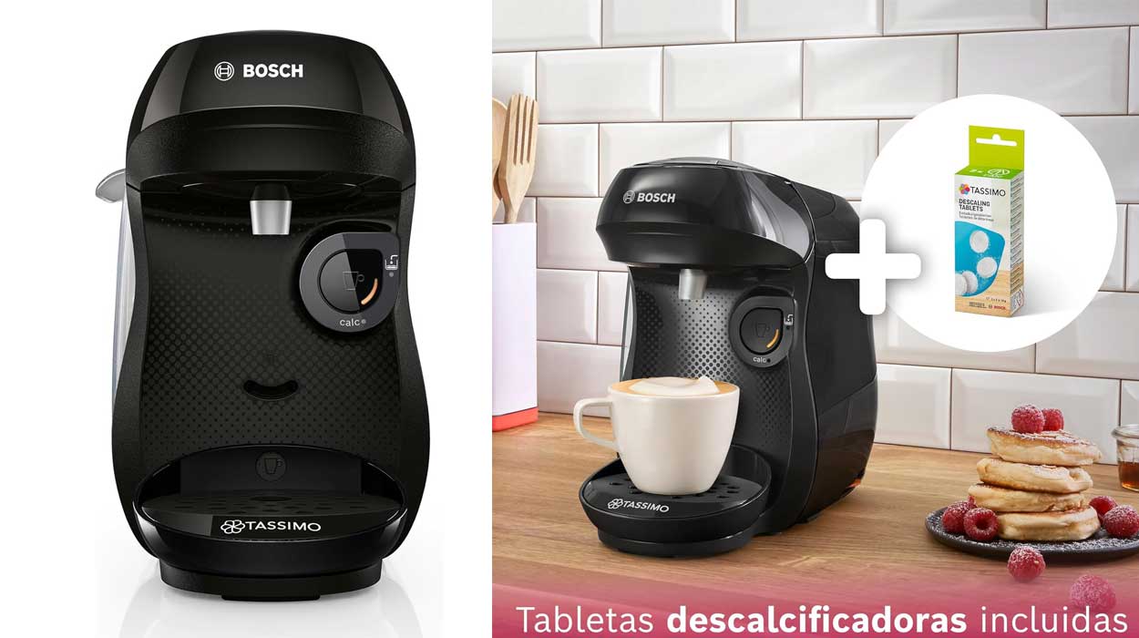 Disfruta de hasta 70 variedades distintas con estas cafetera multibebida Tassimo que incluye pastillas de limpieza