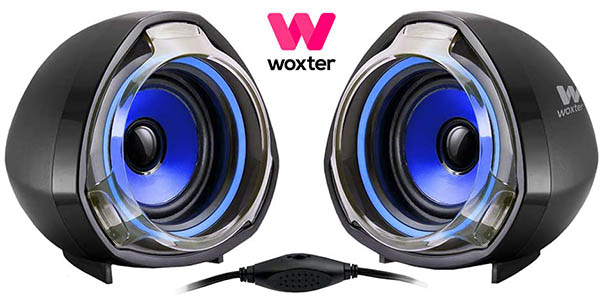 Chollazo Altavoces gaming Woxter Big Bass 70 Blue de 15 W para PC por sólo 7,99€ (-47%)