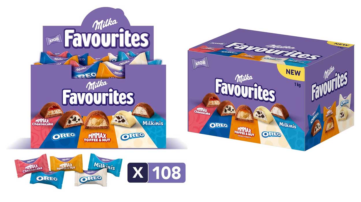 Chollo Caja surtido Milka Favourites de 108 bombones (1 kg) por sólo 21,99€