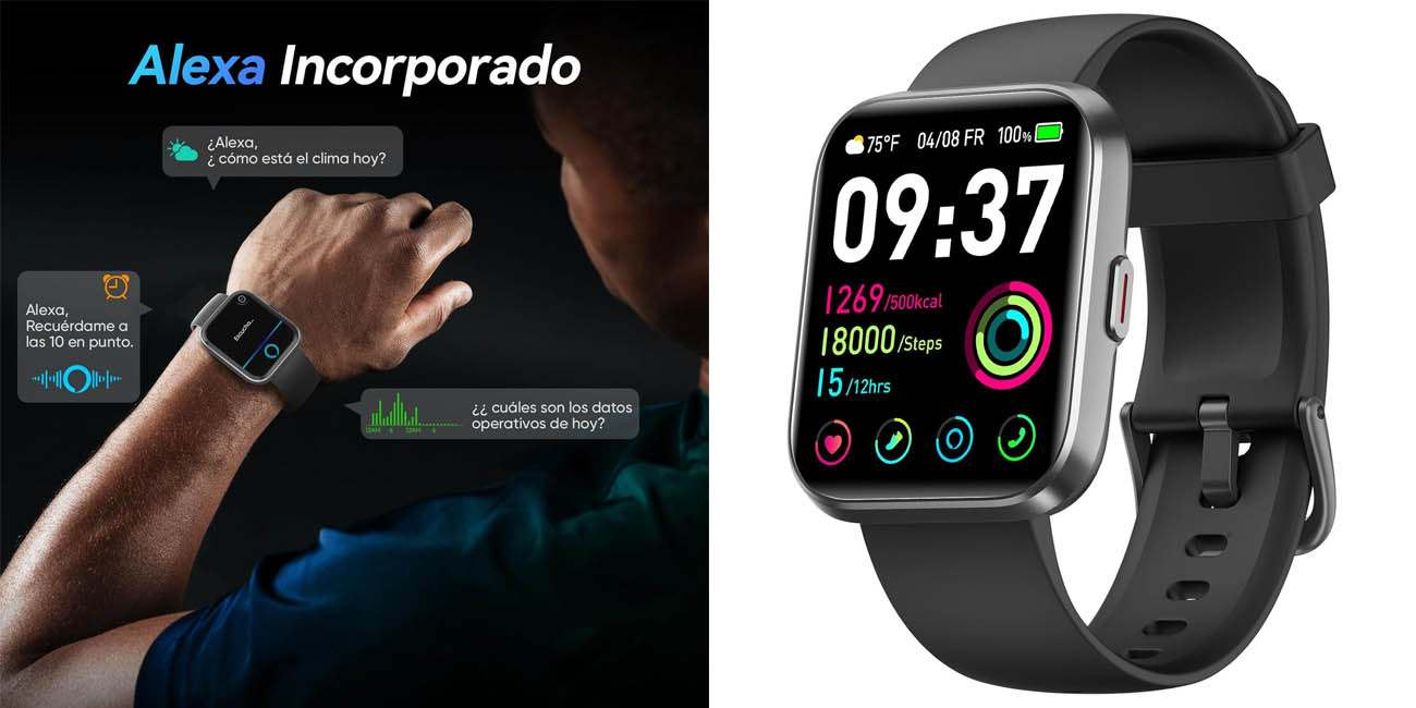 Chollo Reloj inteligente Fitpolo de 1.8″ con Alexa integrado por sólo 17,99€ y envío gratis con cupón descuento (-70%)