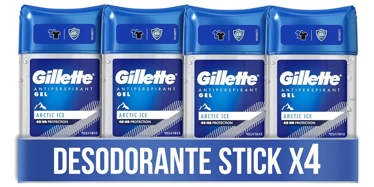 Chollo Pack 4x Desodorante Gillette Clear Gel Artic Ice por sólo 12,99€ (29% de descuento)