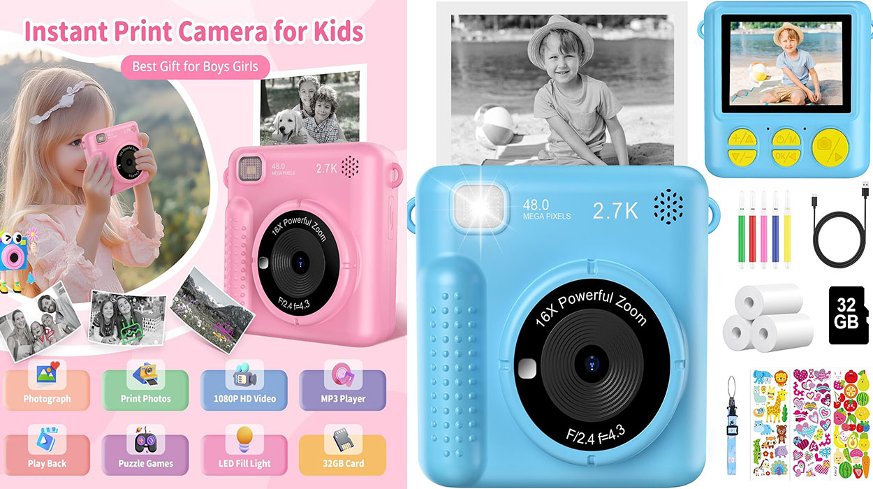 Chollo Cámara de fotos infantil HD con tarjeta de 32 GB y papel fotográfico por sólo 23,99€ con cupón (-40%)