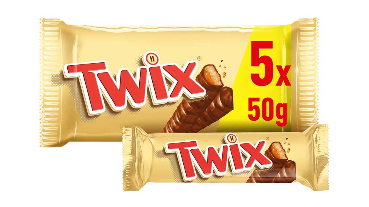 Chollo Pack x5 barritas Twix de chocolate con leche y caramelo de 50 g por sólo 2,53€ con cupón ¡0,50€ cada una!