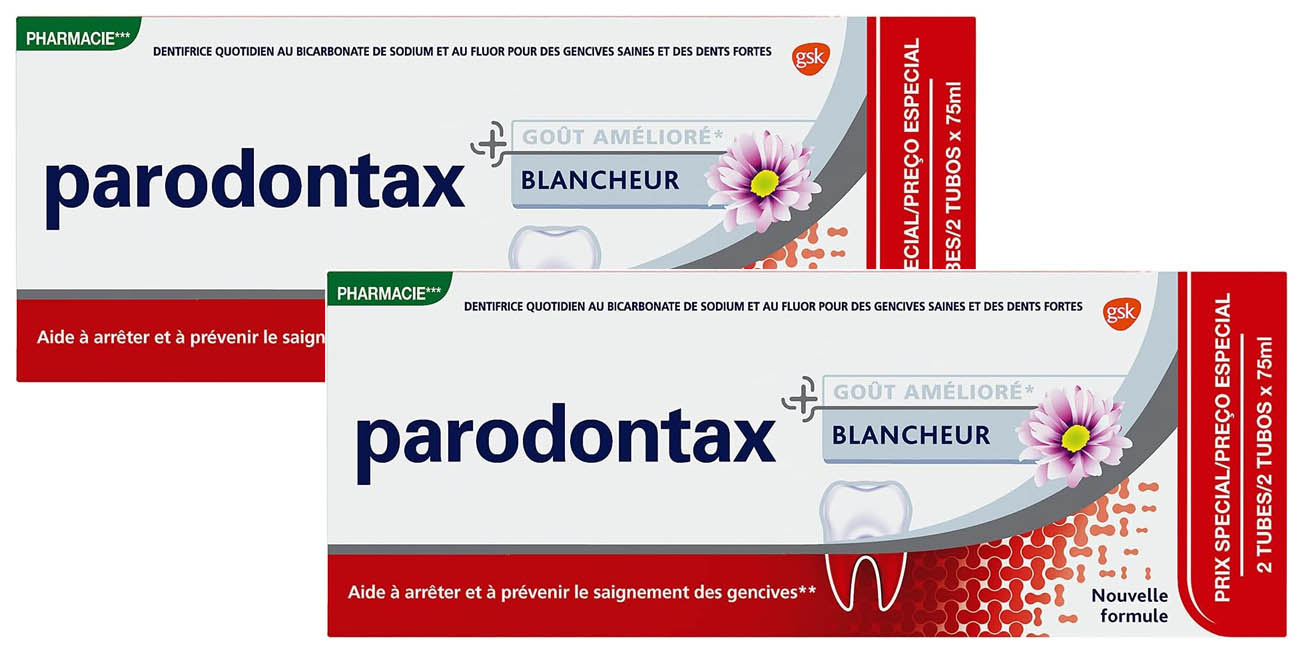 Chollo Pack 2x pasta de dientes Parodontax Blanqueante diario por sólo 7,31€ (38% de descuento)