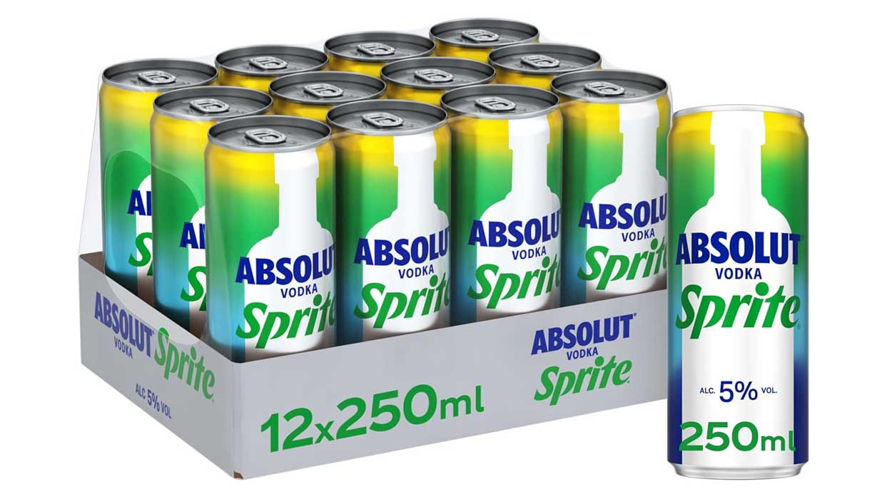 Chollo Packx 12 latas Vodka Sprite Absolut de 250 ml por sólo 22,08€ (20% de descuento)