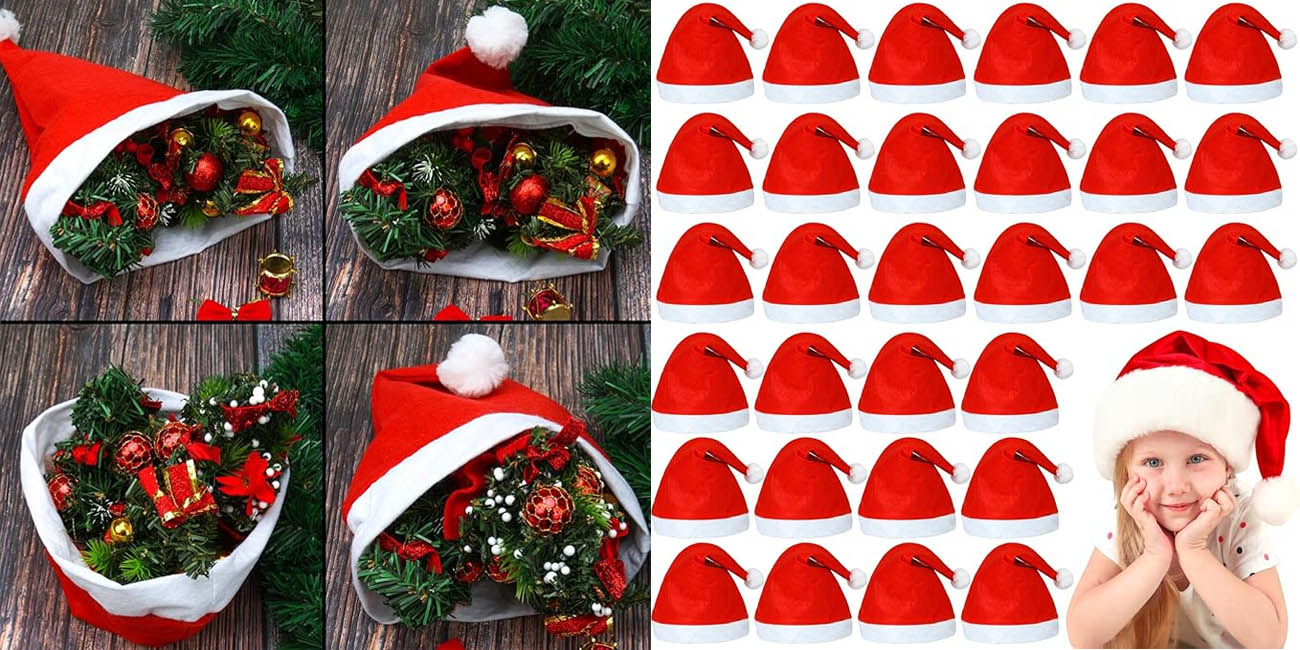 Tus reuniones familiares o con amigos alcanzarán un nuevo nivel de espíritu navideño con estos gorros de Papa Noel por sólo 0,43€ cada uno