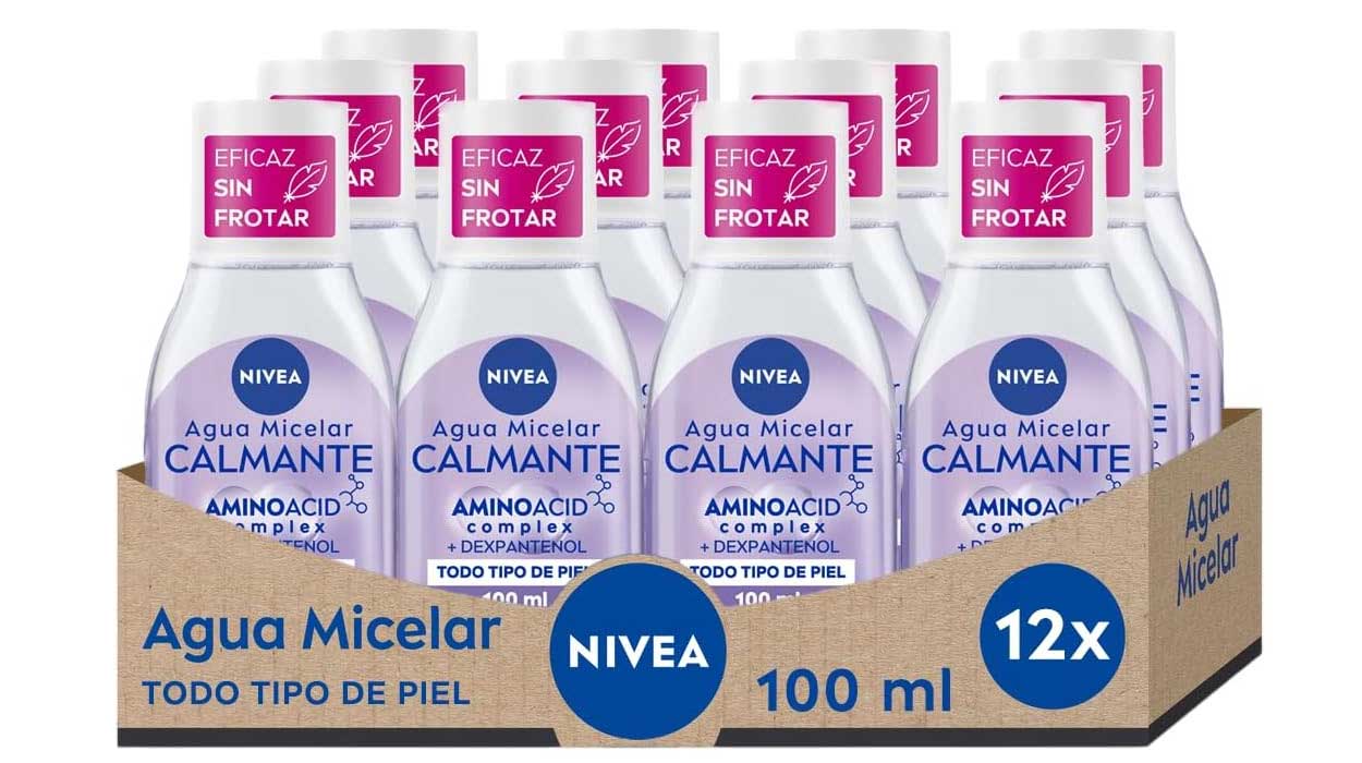 Chollo Pack x12 Agua Micelar Nivea Calmante Mini de 100 ml por sólo 13,20€ (18% de descuento)