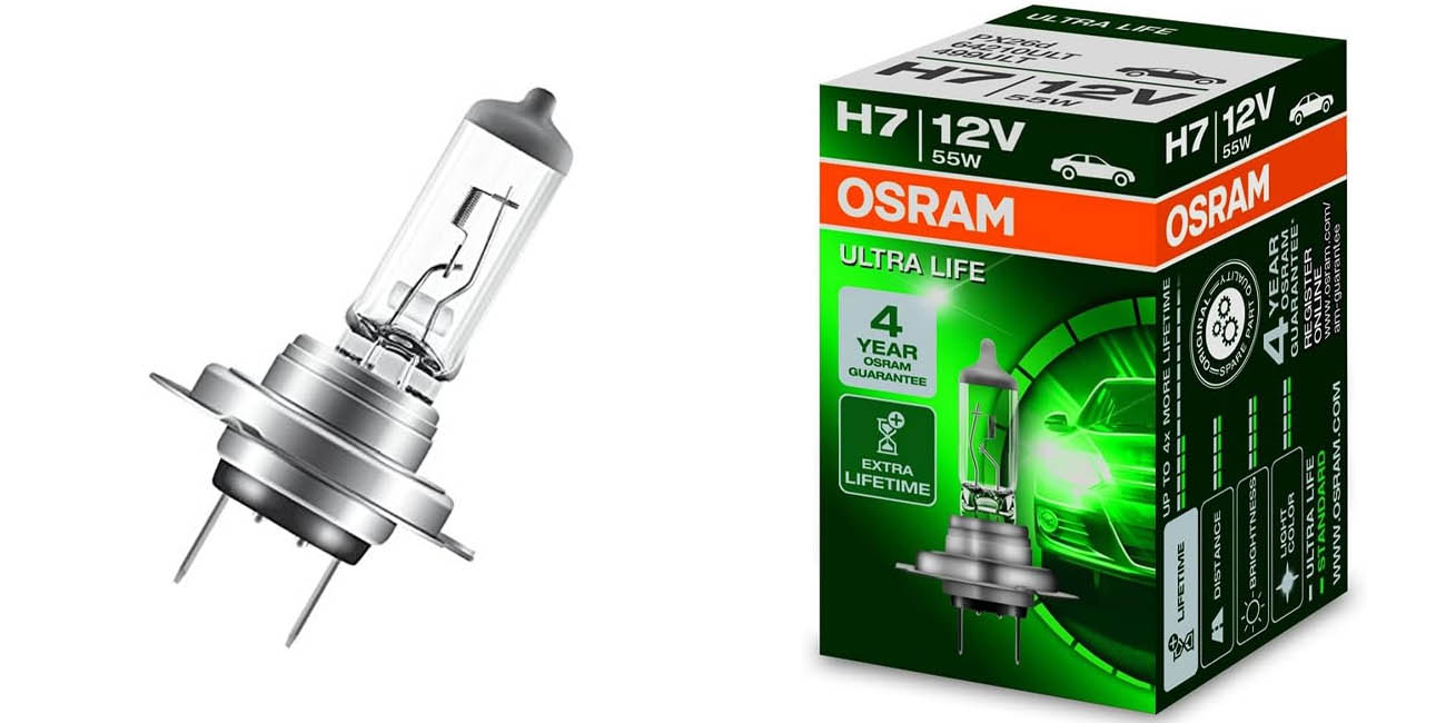 Chollo Lámpara para faros halógena OSRAM ULTRA LIFE H7 por sólo 4,48€ (68% de descuento)