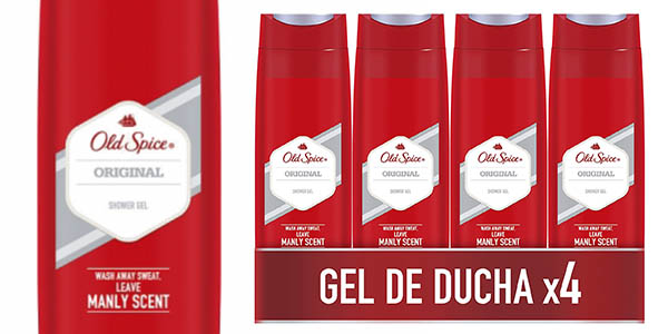 Chollo Pack x4 Gel de ducha Old Spice Original de 400 ml por sólo 8,99€ (2,25€ cada uno)