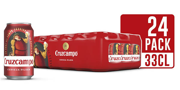 Chollazo Pack x24 Latas Cerveza Cruzcampo por sólo 11,90€ con cupón ¡A 0,49€ cada una!