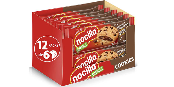 Chollo Pack x72 Galletas de Nocilla Original Nocilla Cookies por sólo 17,52€ con cupón (-27%) ¡Sólo 1,46€ cada paquete!