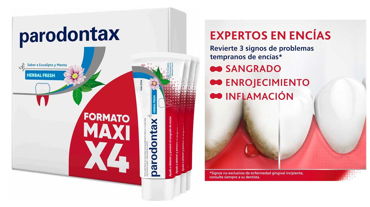 Chollo Pack x4 Pasta de Dientes Parodontax Herbal Fresh de 75 ml por sólo 12,99€ (-23%)