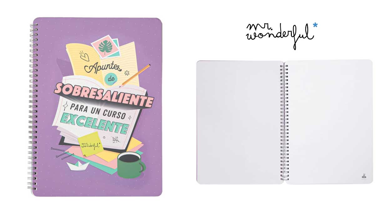 Chollo Libreta A4 Mr.Wonderful Apuntes de sobresaliente para un curso excelente por sólo 3,35€ (-61%)