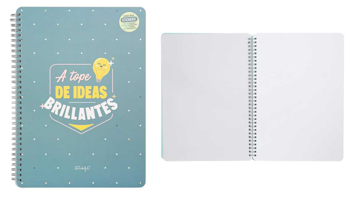 Chollo Libreta A4 Mr. Wonderful “A Tope de Ideas Brillantes” por sólo 3,35€ (-61%)